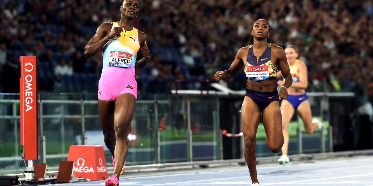 Melissa Jefferson-Wooden Puncaki Podium 100 Meter Putri